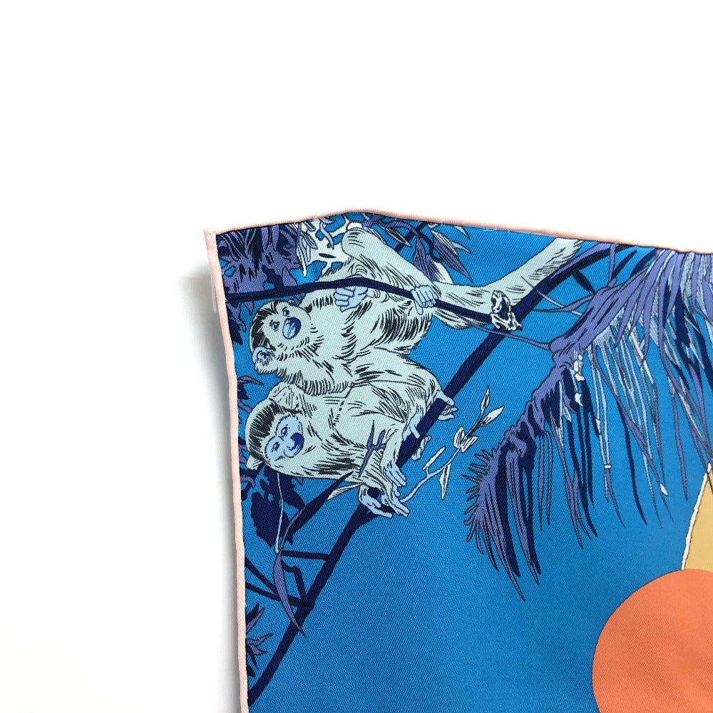 HERMES scarf silk blue Rendez-Vous Galant Women Used