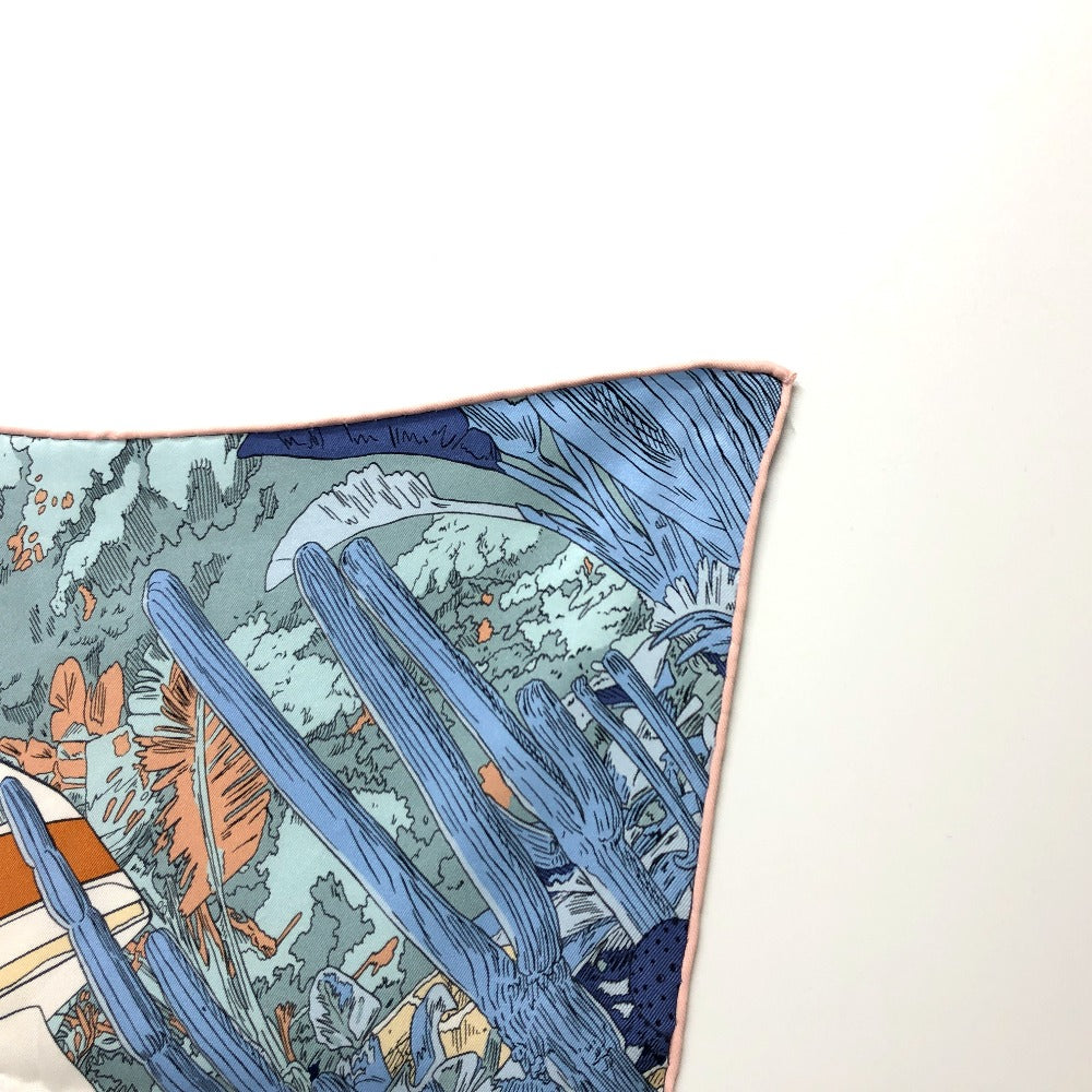 HERMES scarf silk blue Rendez-Vous Galant Women Used