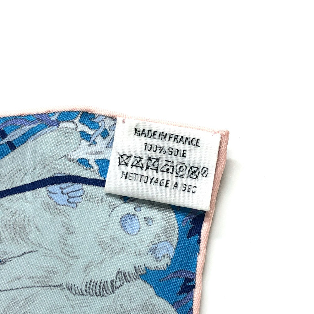 HERMES scarf silk blue Rendez-Vous Galant Women Used