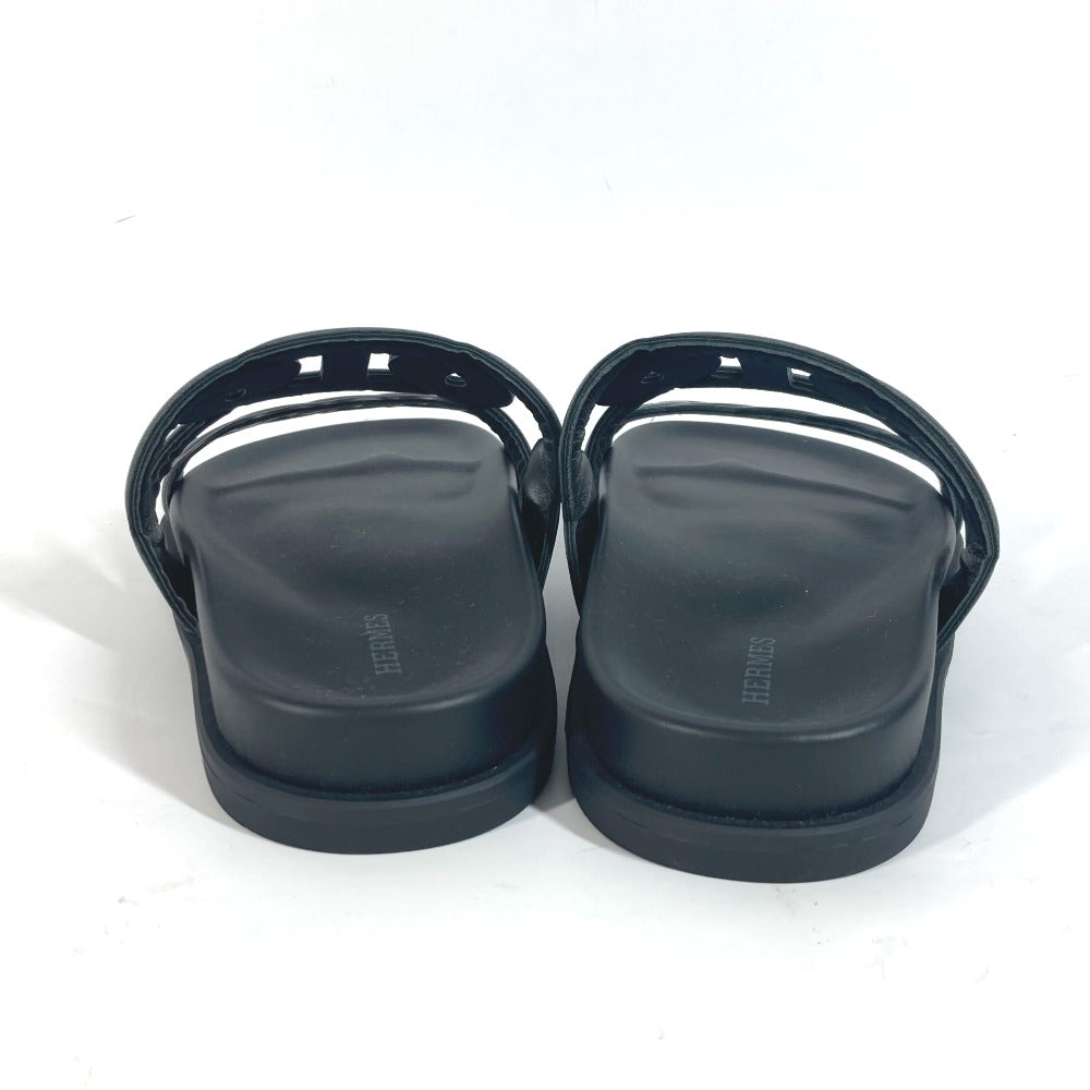HERMES Sandals leather black Flat sandals extra Women 37 Used
