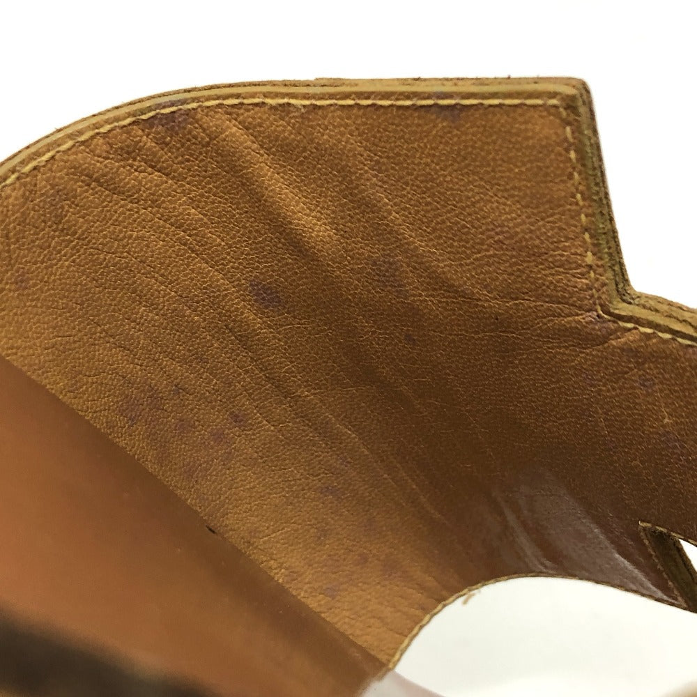 HERMES Sandals Leather / Wood beige H logo Kevral Women 38 Used