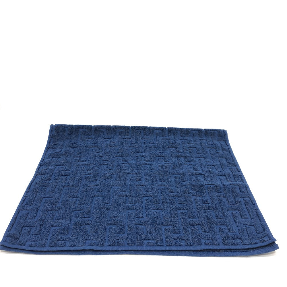 HERMES towel cotton blue labyrinth Women Used