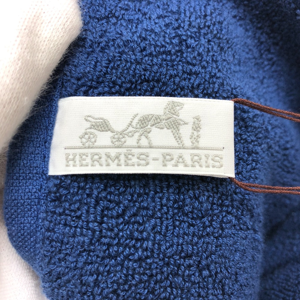 HERMES towel cotton blue labyrinth Women Used