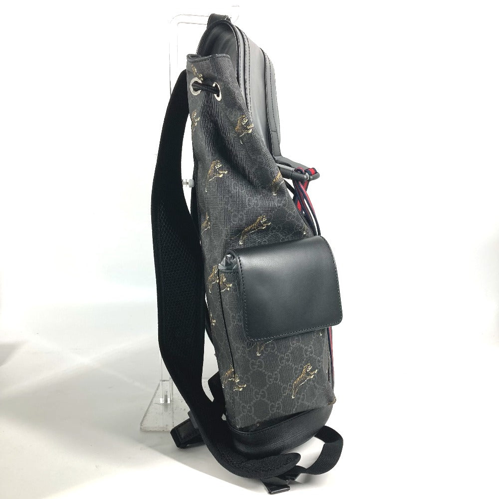 GUCCI Backpack 495563 GG Supreme Canvas black GG Supreme Sherry line mens Used