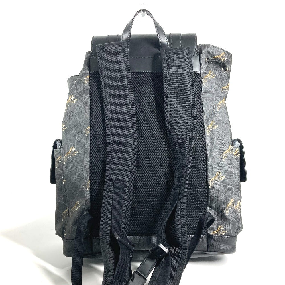 GUCCI Backpack 495563 GG Supreme Canvas black GG Supreme Sherry line mens Used