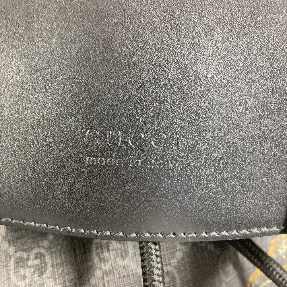 GUCCI Backpack 495563 GG Supreme Canvas black GG Supreme Sherry line mens Used