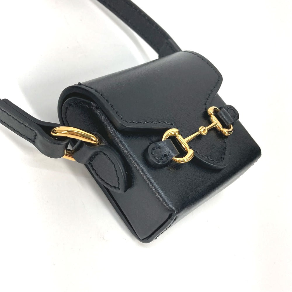 GUCCI Shoulder Bag 658611 leather black Shoulder Bag Crossbody Horsebit 1955(Unisex) Used