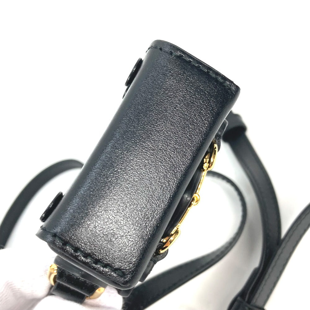 GUCCI Shoulder Bag 658611 leather black Shoulder Bag Crossbody Horsebit 1955(Unisex) Used