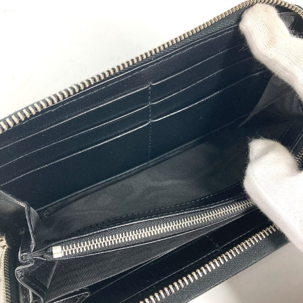 GUCCI Long Wallet Purse 673003 GG Supreme Canvas black GG Supreme Interlocking G zip-around wallet mens Used