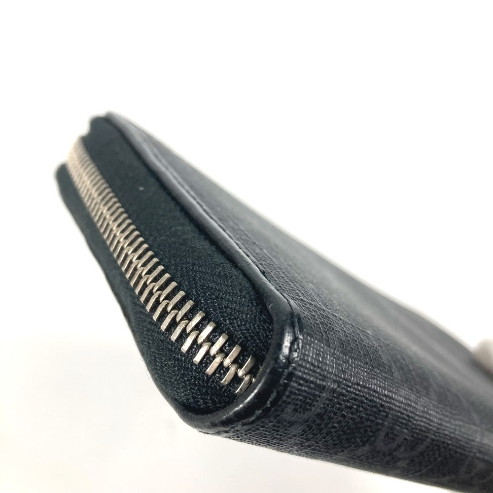 GUCCI Long Wallet Purse 673003 GG Supreme Canvas black GG Supreme Interlocking G zip-around wallet mens Used
