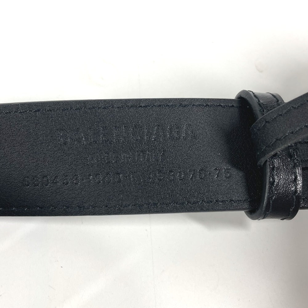 BALENCIAGA belt 680456 leather black GUCCI collaboration Hacker Project BB Logo Women Used