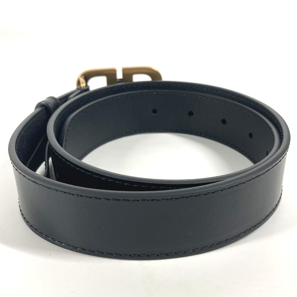 BALENCIAGA belt 680456 leather black GUCCI collaboration Hacker Project BB Logo Women Used