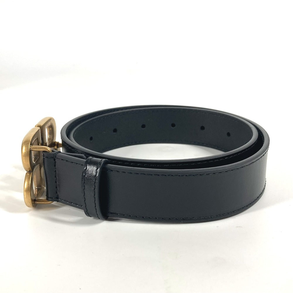 BALENCIAGA belt 680456 leather black GUCCI collaboration Hacker Project BB Logo Women Used