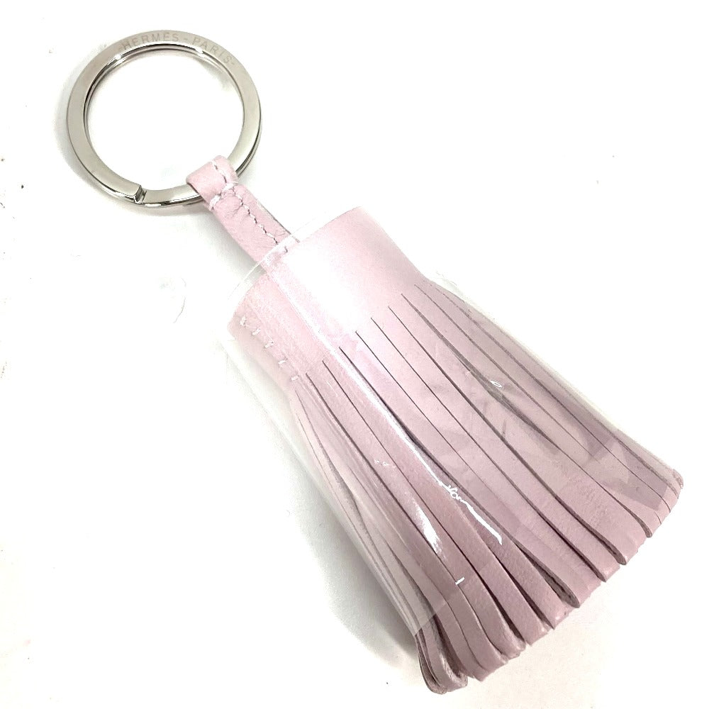 HERMES key ring lambskin Light pink fringe Carmen Women Used