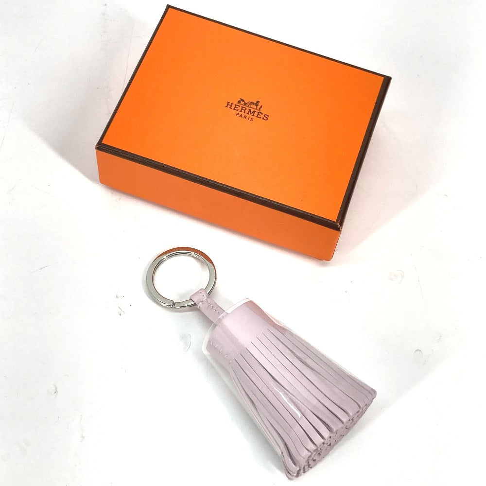 HERMES key ring lambskin Light pink fringe Carmen Women Used