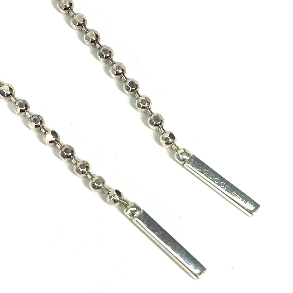 GUCCI Pierce metal Silver Hook Chain Logo Bar lariat Women Used