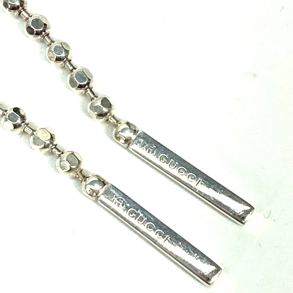 GUCCI Pierce metal Silver Hook Chain Logo Bar lariat Women Used