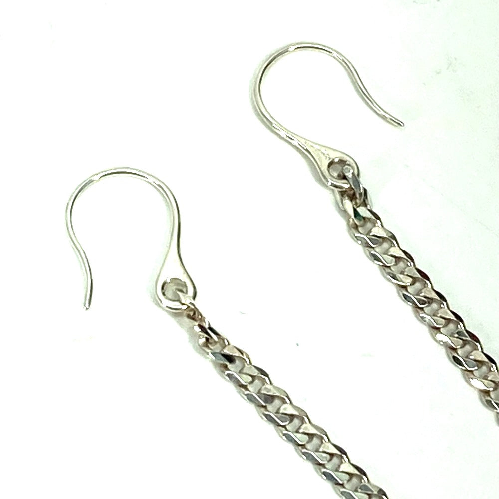 GUCCI Pierce metal Silver Hook Chain Logo Bar lariat Women Used