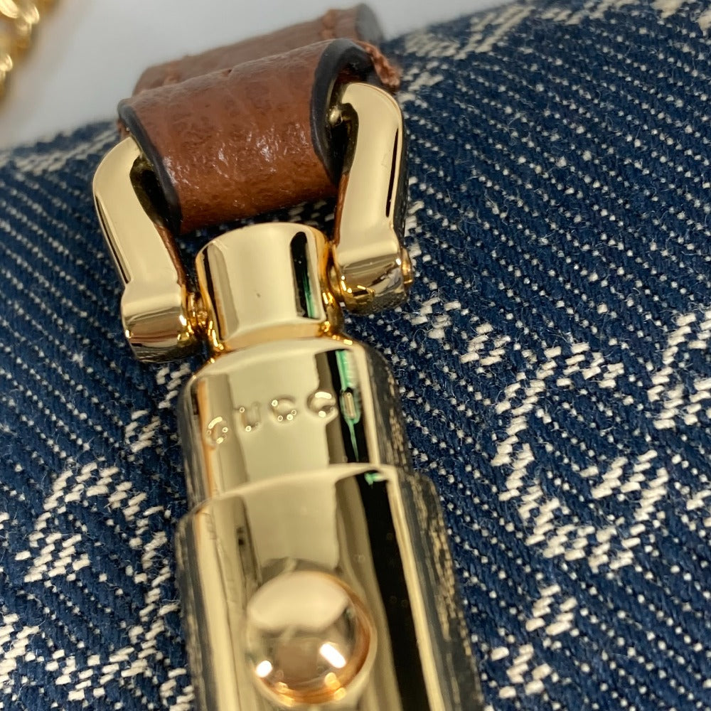 GUCCI Long Wallet Purse 652681 GG canvas blue GG denim Jackie 1961 Women Used