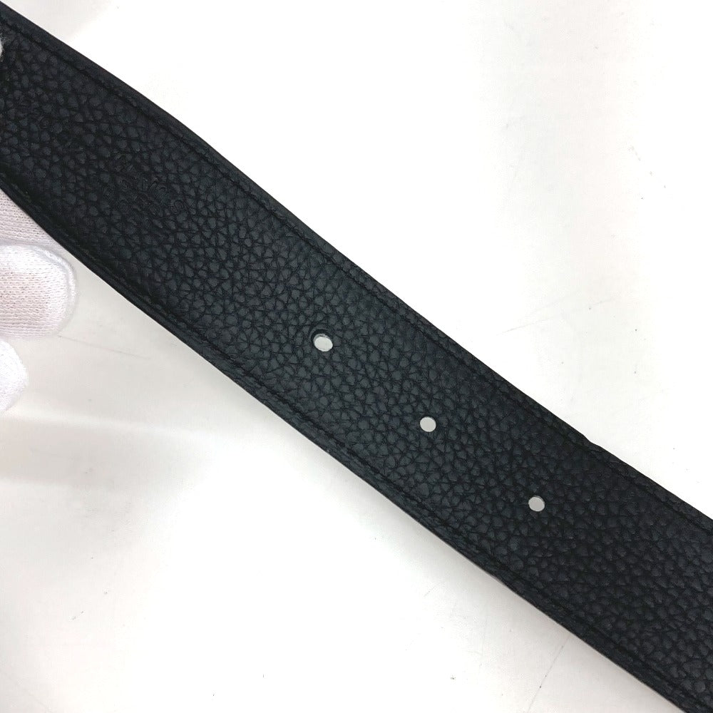 HERMES belt Boxcalf, Togo Black x blue H buckle Tonight mens 90 Used