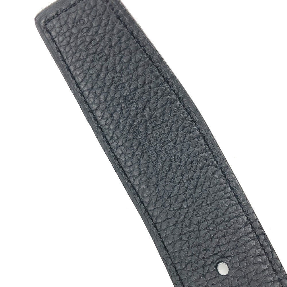 HERMES belt Boxcalf, Togo Black x blue H buckle Tonight mens 90 Used