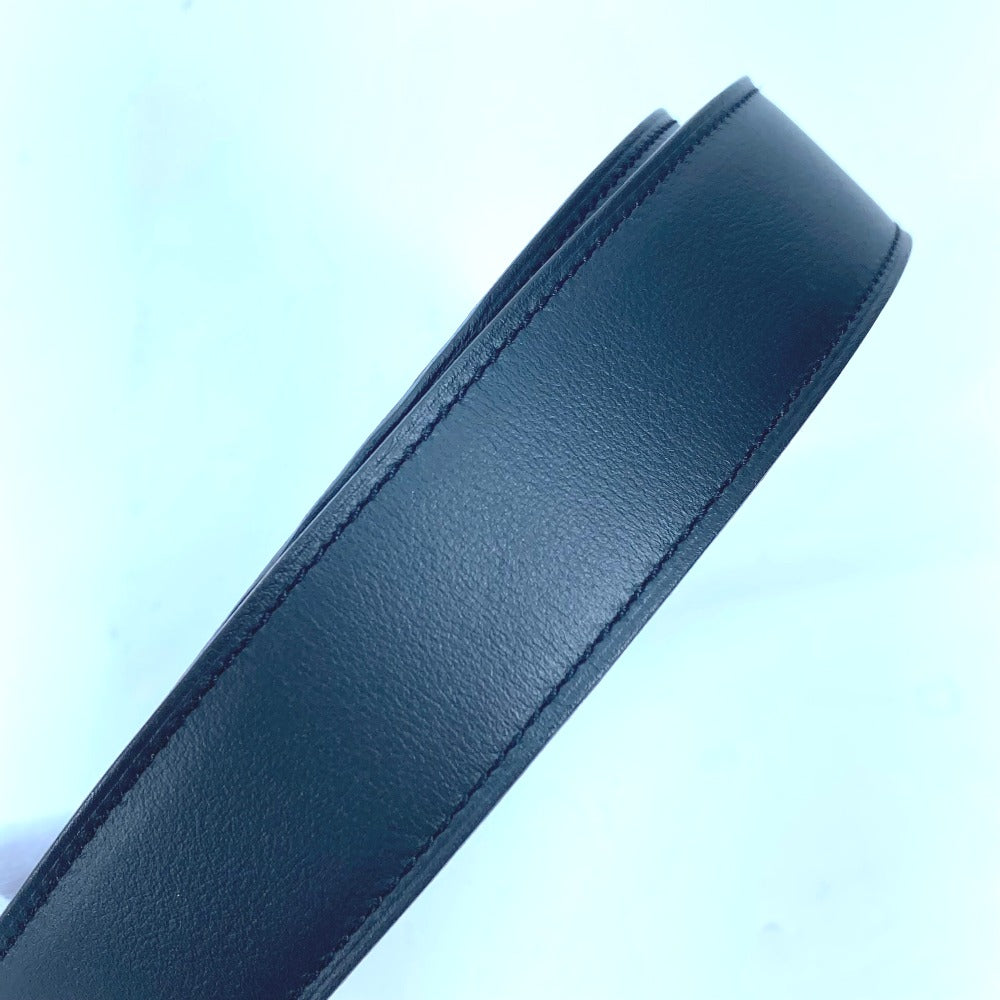 HERMES belt Boxcalf, Togo Black x blue H buckle Tonight mens 90 Used