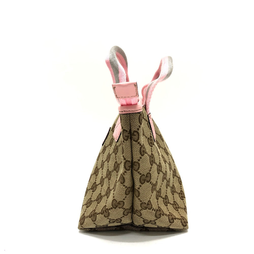 GUCCI Tote Bag 284728 GG canvas Brown x pink Chilled license GG Shelly line Women Used