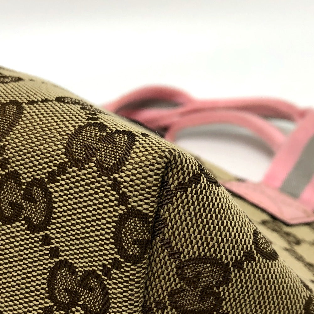 GUCCI Tote Bag 284728 GG canvas Brown x pink Chilled license GG Shelly line Women Used