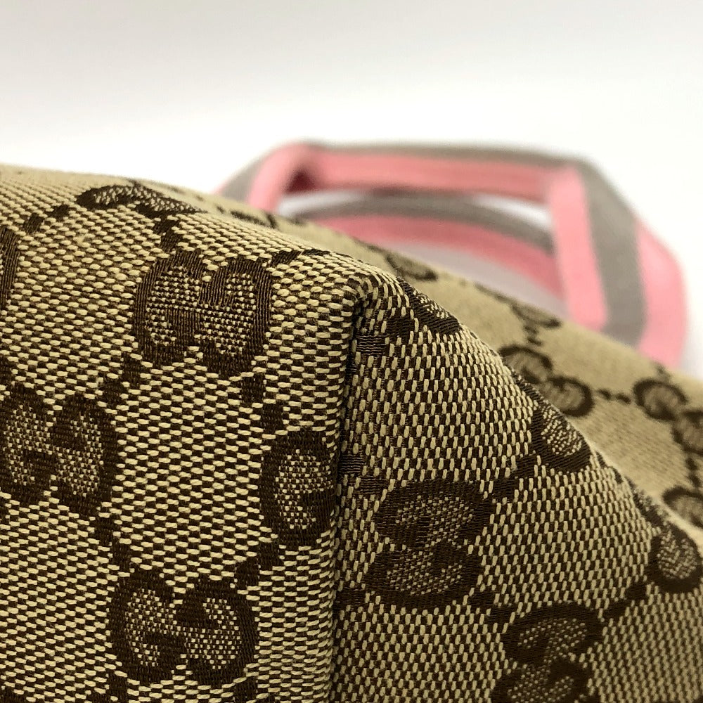 GUCCI Tote Bag 284728 GG canvas Brown x pink Chilled license GG Shelly line Women Used