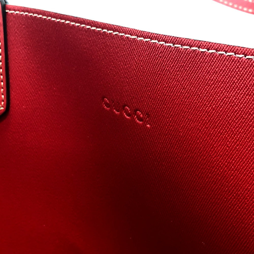 GUCCI Tote Bag 368568 GG Supreme canvas, leather Red x beige GG Supreme Reversible Medium Women Used