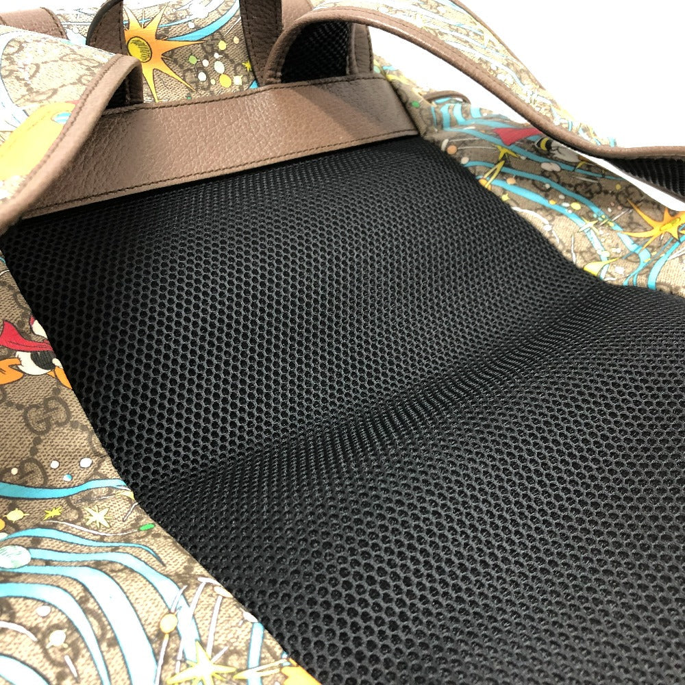GUCCI Backpack 645051 GG Supreme Canvas Beige x brown x blue GG Supreme Donald Duck DISNEY Women Used
