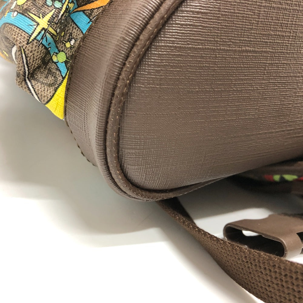 GUCCI Backpack 645051 GG Supreme Canvas Beige x brown x blue GG Supreme Donald Duck DISNEY Women Used