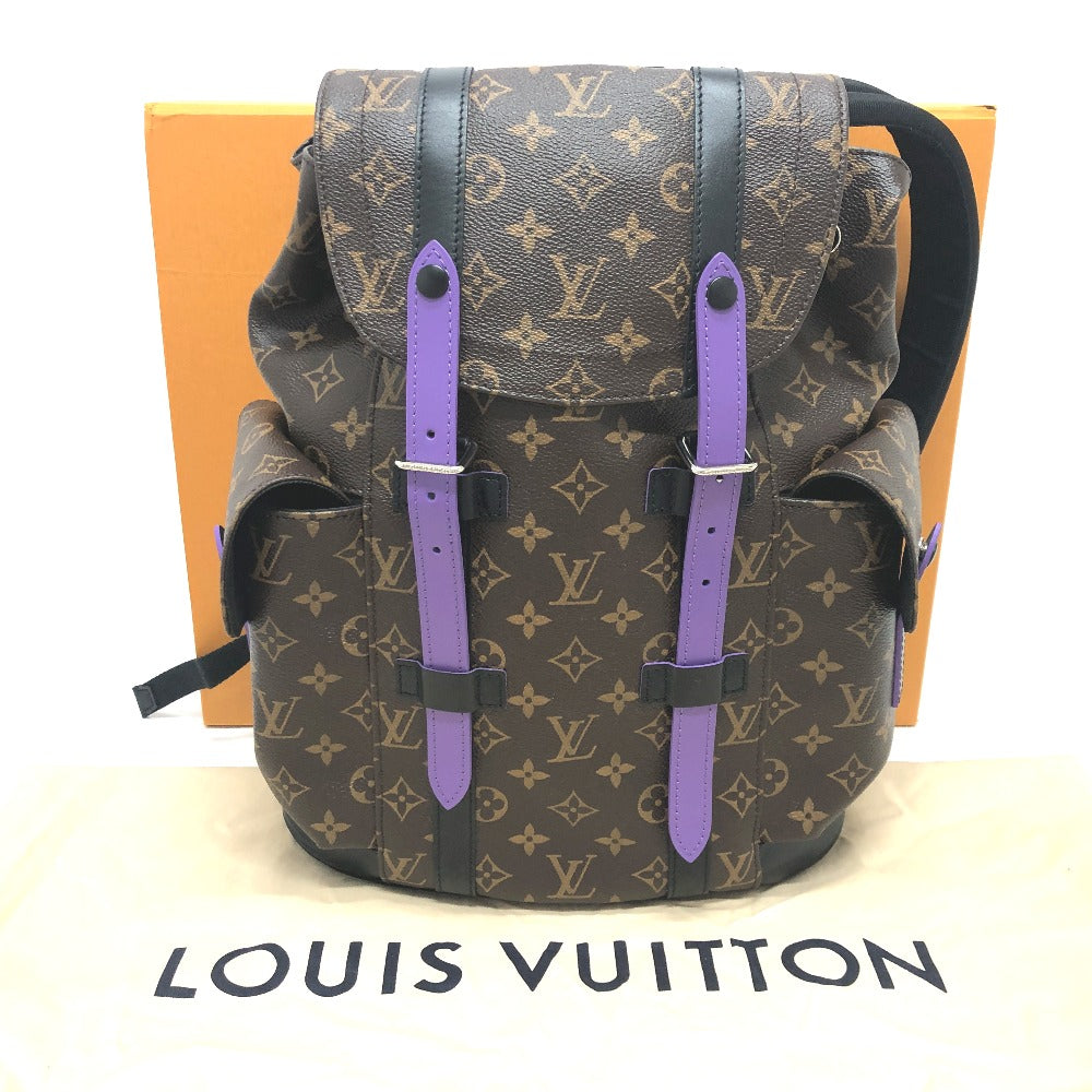 LOUIS VUITTON Backpack M46247 Monogram canvas purple Monogram macacer Christopher PM mens Used