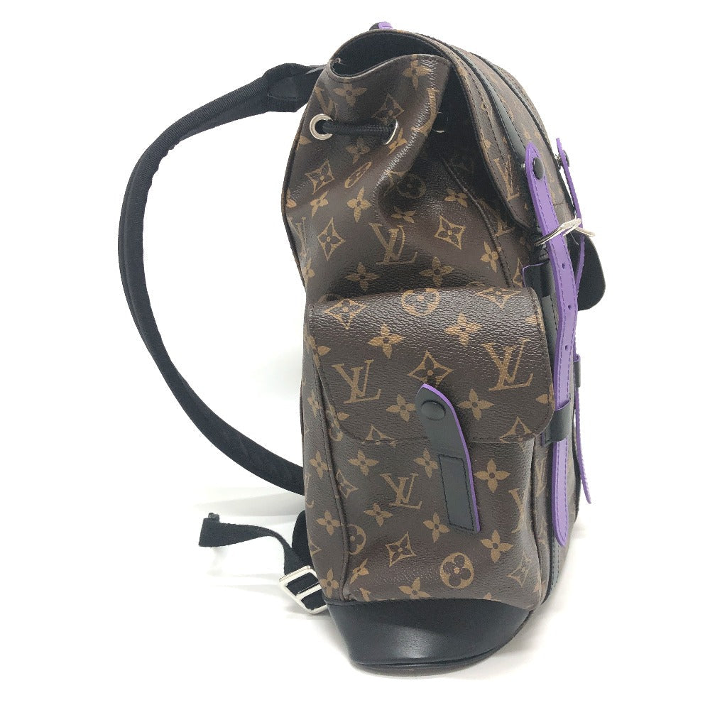 LOUIS VUITTON Backpack M46247 Monogram canvas purple Monogram macacer Christopher PM mens Used