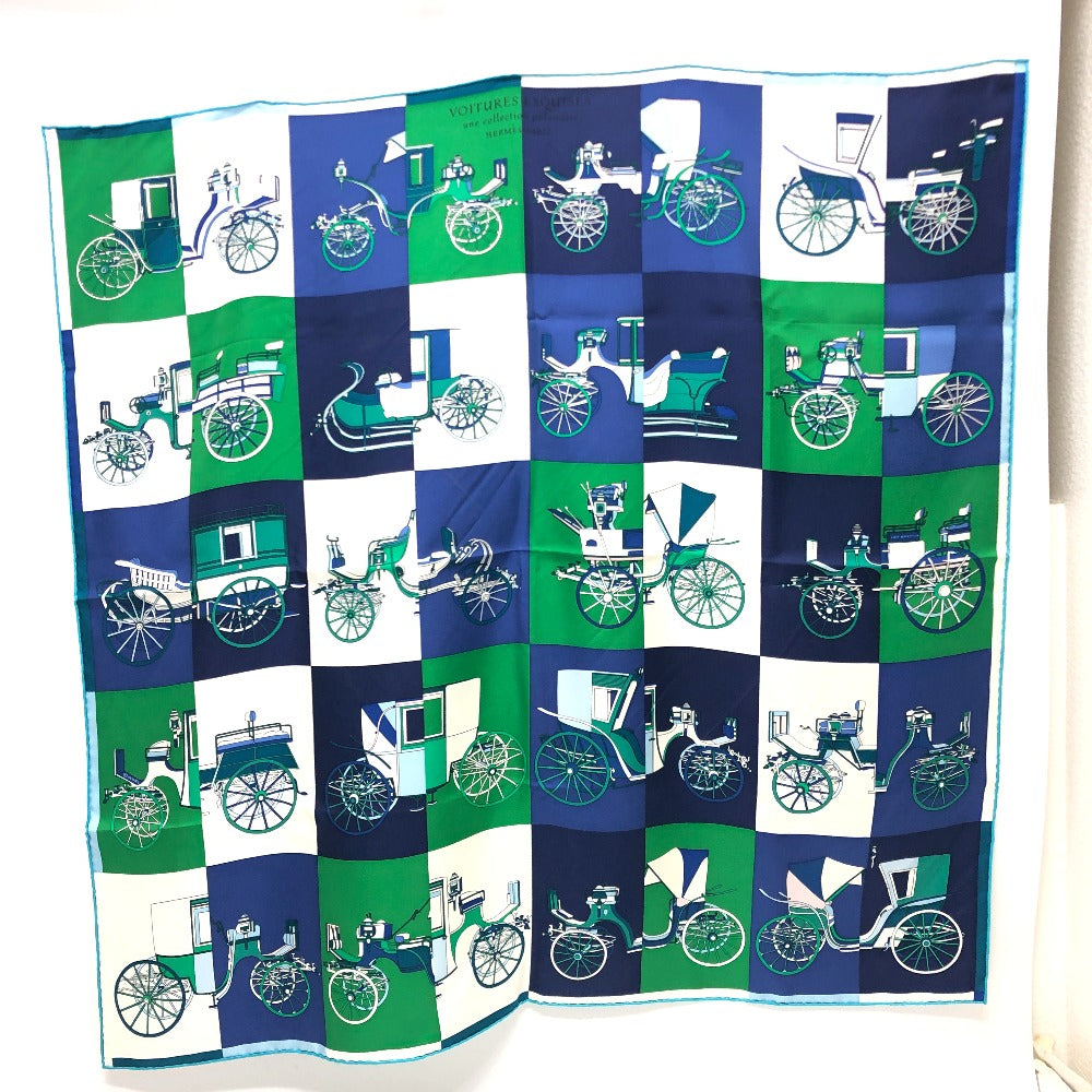 HERMES scarf silk green Carre90 Women Used