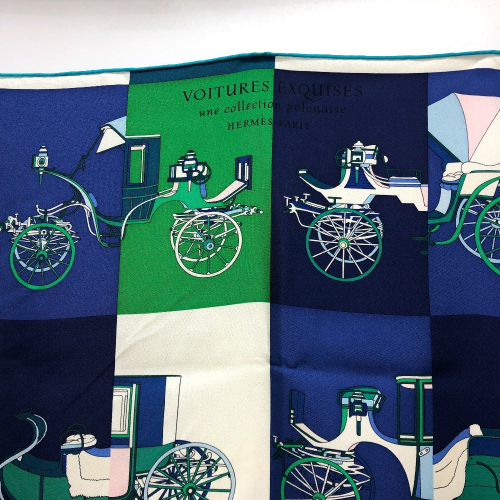 HERMES scarf silk green Carre90 Women Used