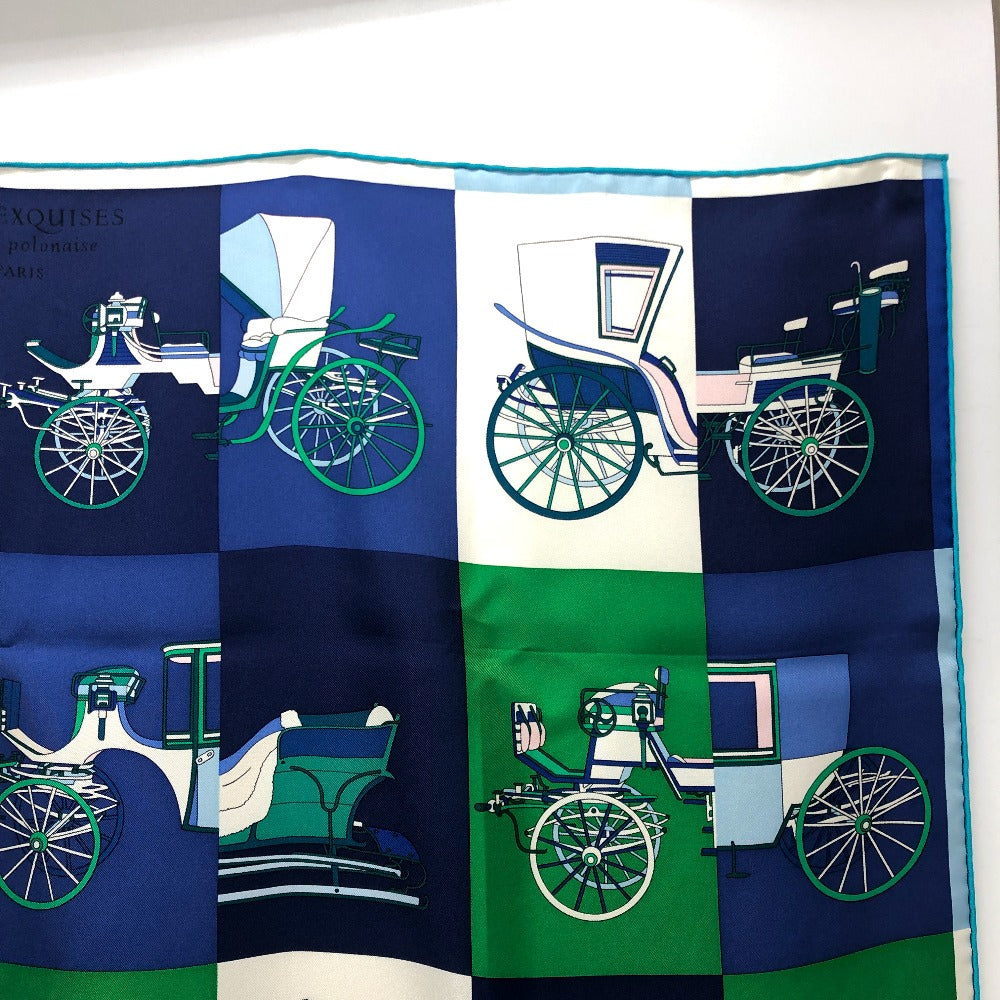HERMES scarf silk green Carre90 Women Used
