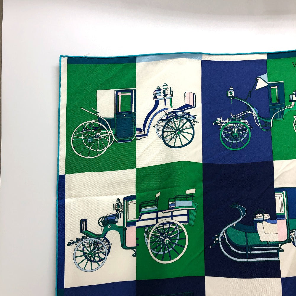 HERMES scarf silk green Carre90 Women Used