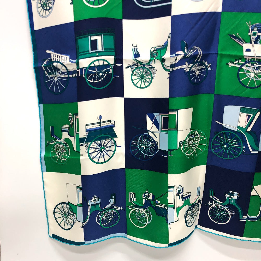 HERMES scarf silk green Carre90 Women Used