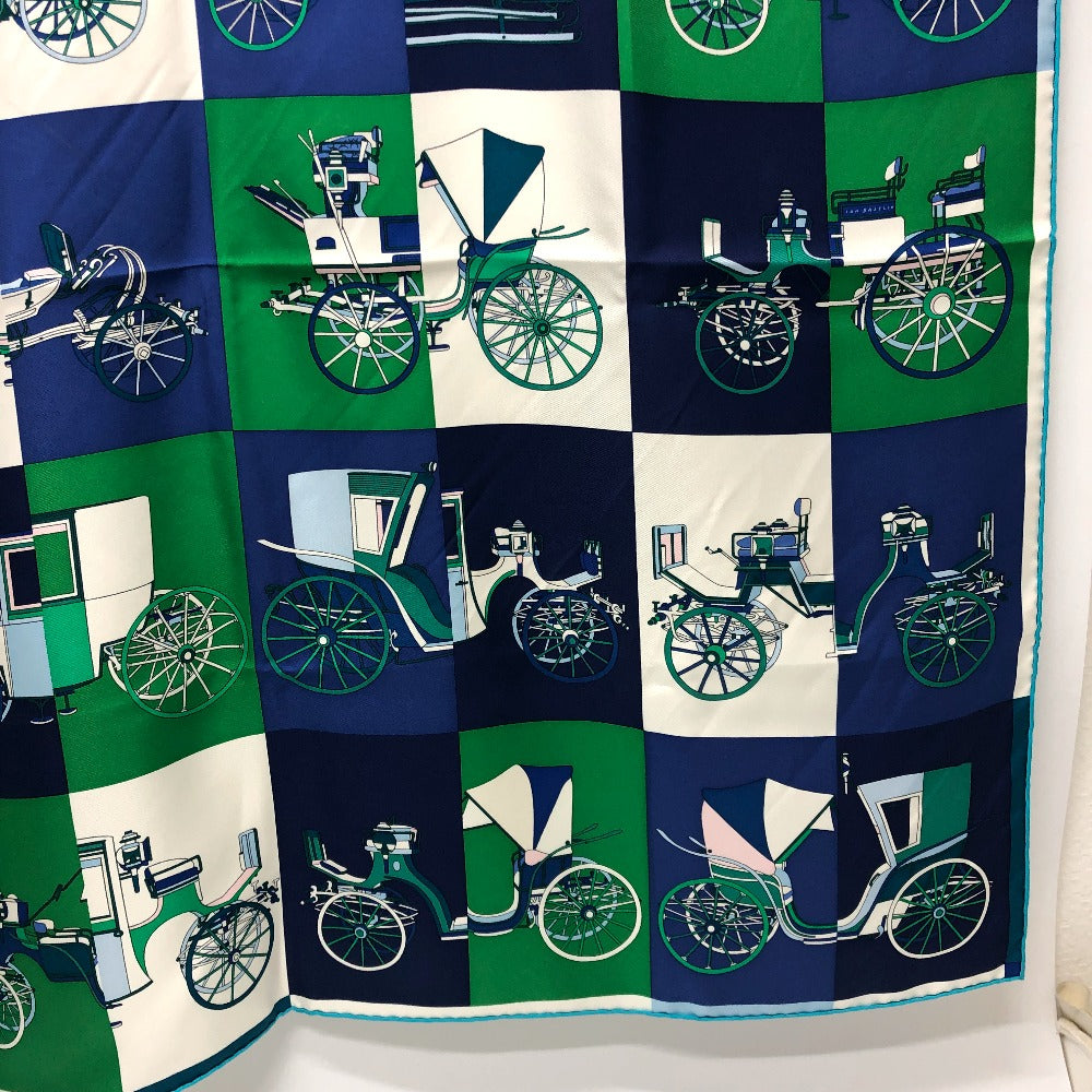 HERMES scarf silk green Carre90 Women Used