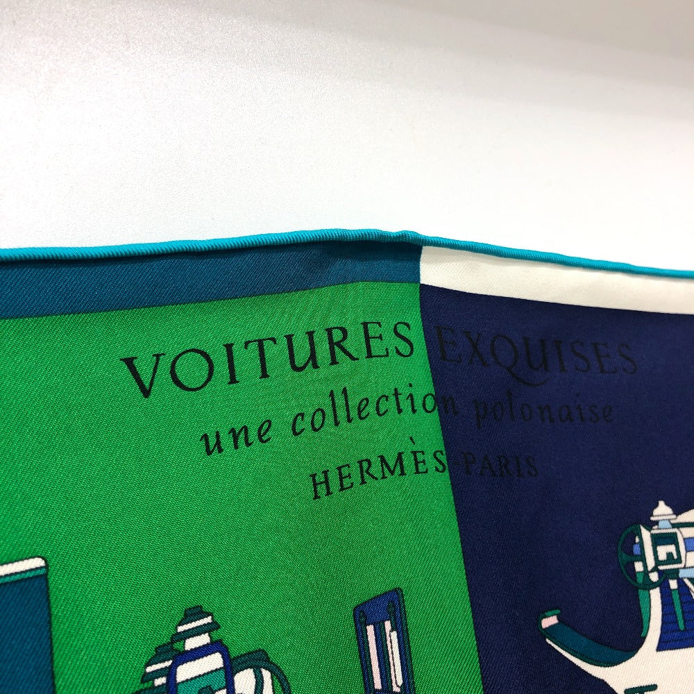 HERMES scarf silk green Carre90 Women Used