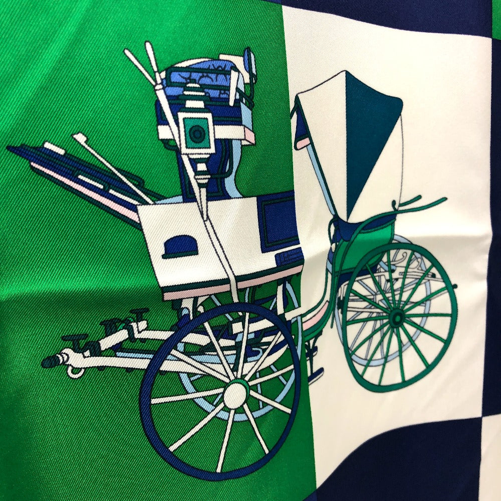 HERMES scarf silk green Carre90 Women Used
