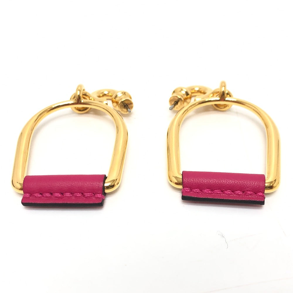 HERMES Pierce Swift, Metal Pink x Gold Heritage Equestre Etrier GM Women Used