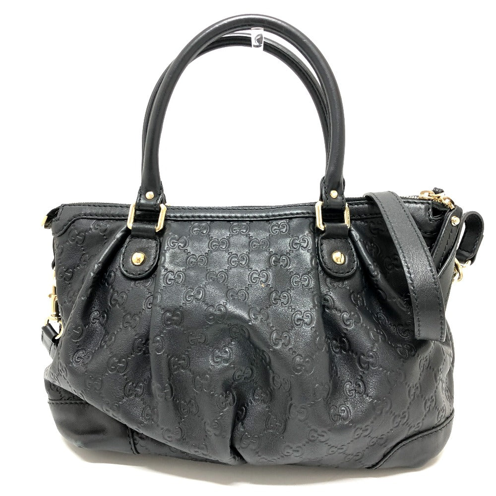 GUCCI Handbag 247902 leather black Guccisima Sukey Women Secondhand