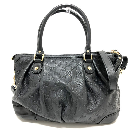 GUCCI Handbag 247902 leather black Guccisima Sukey Women Secondhand