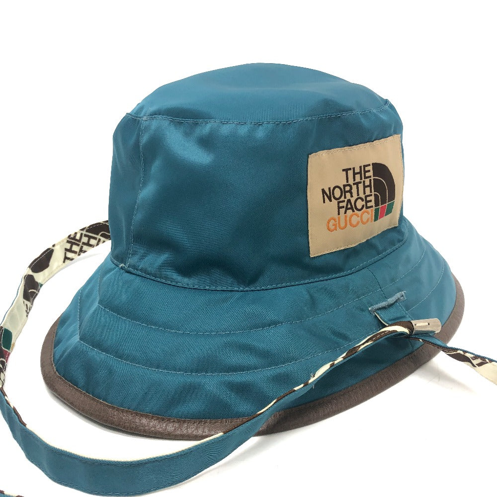 GUCCI hat 652942 Nylon White x blue Reversible logo THE NORTH FACE North Face collaboration unisex(Unisex) Used