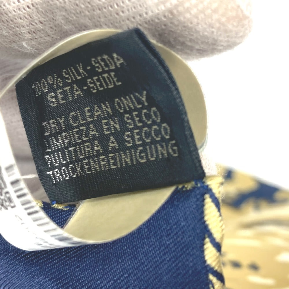 HERMES scarf silk Navy x gold gavroche PEINTURE FRAICHE Freshly painted Women Used