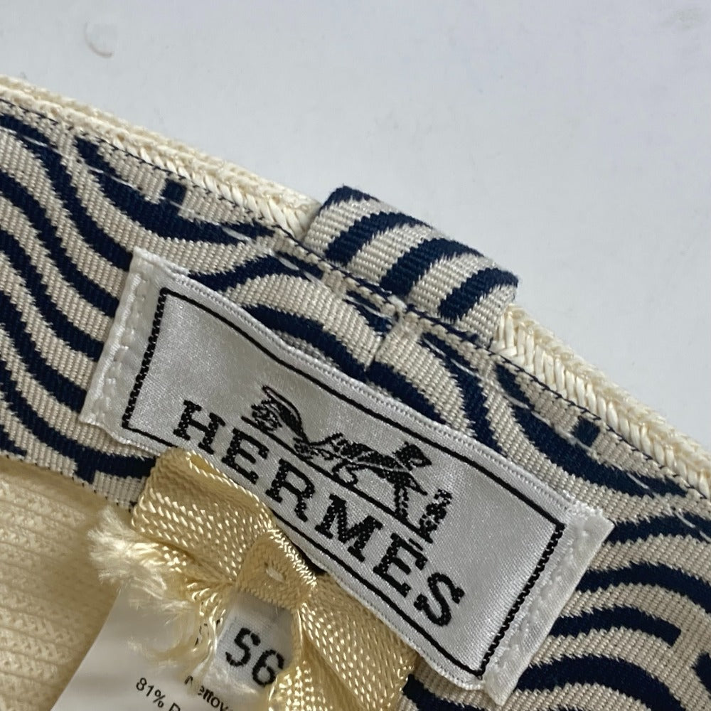HERMES cap H221035N Polyester, Paper White type Serie button Emma Emma Women 56 Used