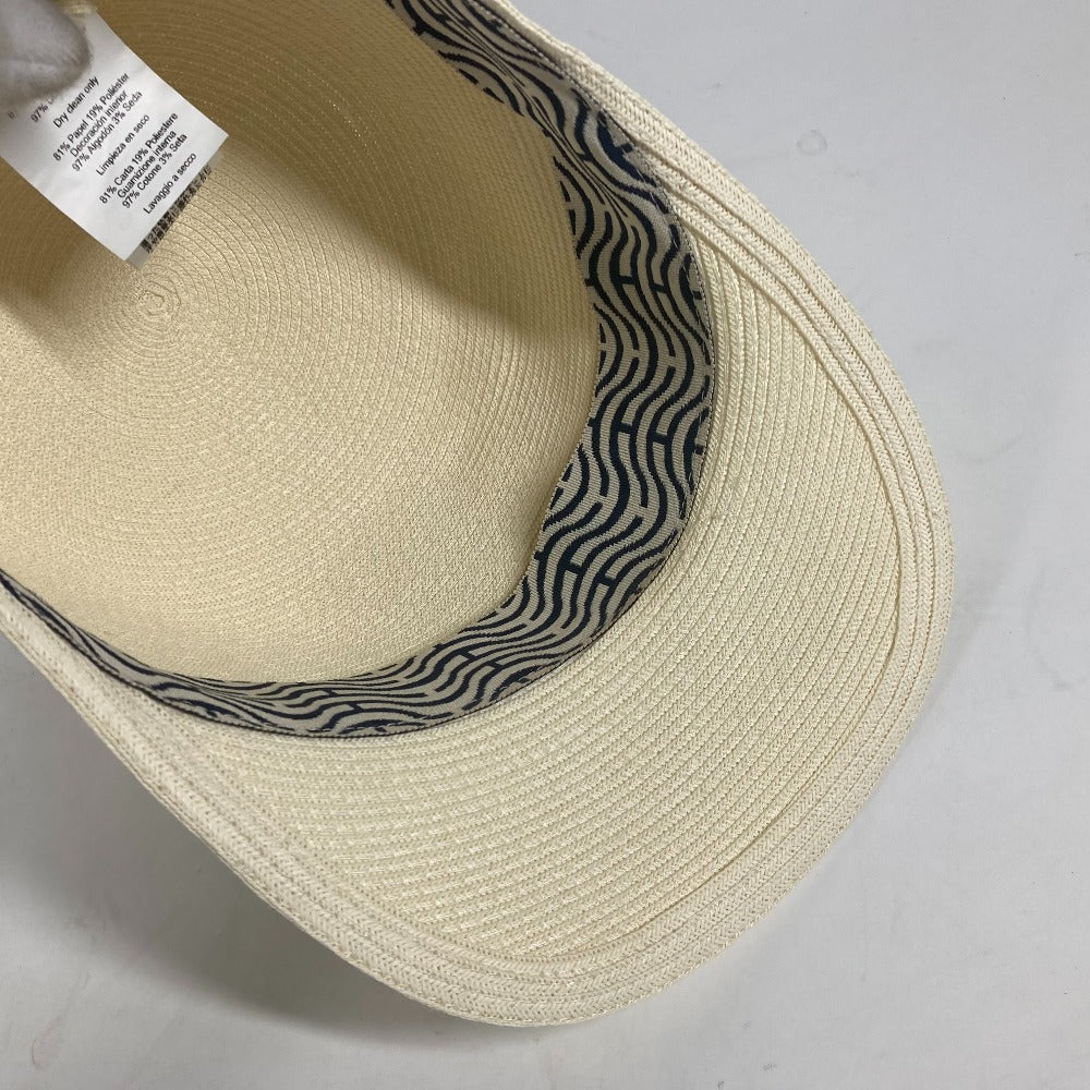 HERMES cap H221035N Polyester, Paper White type Serie button Emma Emma Women 56 Used