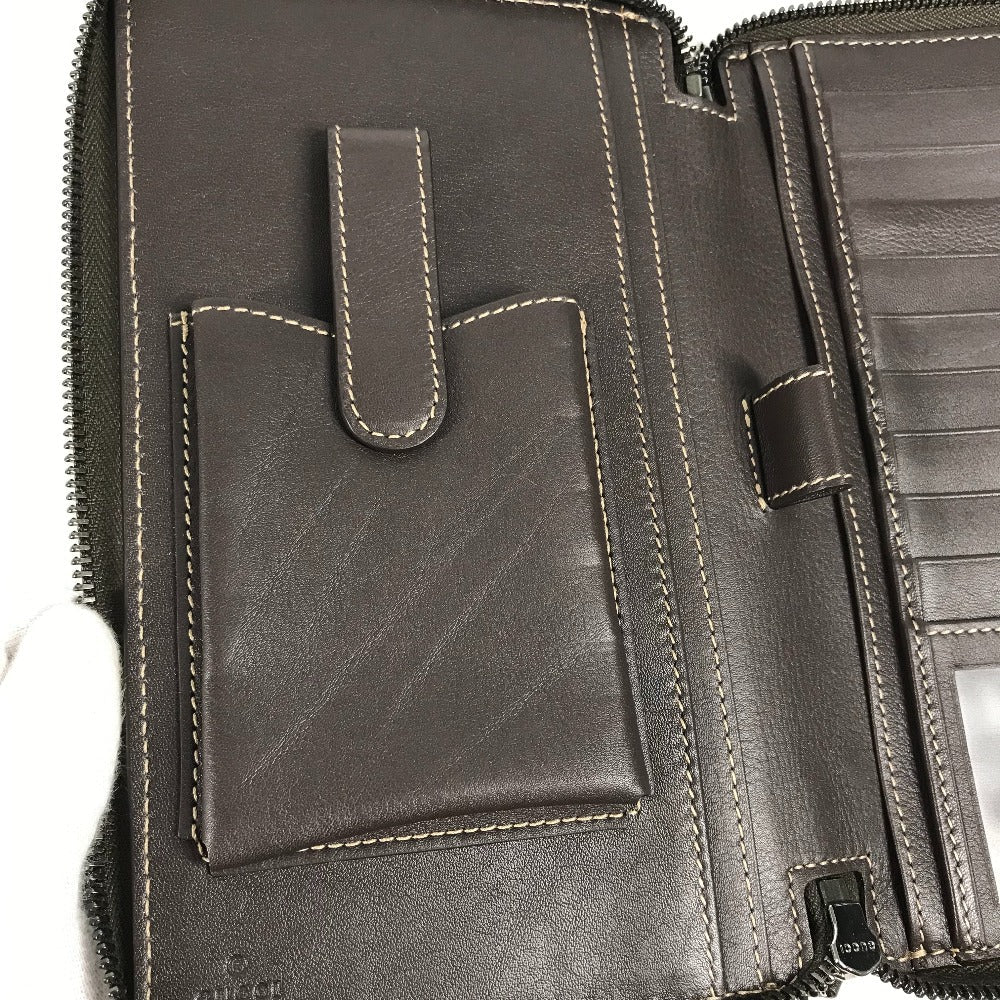 GUCCI Travel case 336298 GG Supreme Canvas Beige x brown GG Supreme Long Wallet Purse mens Used